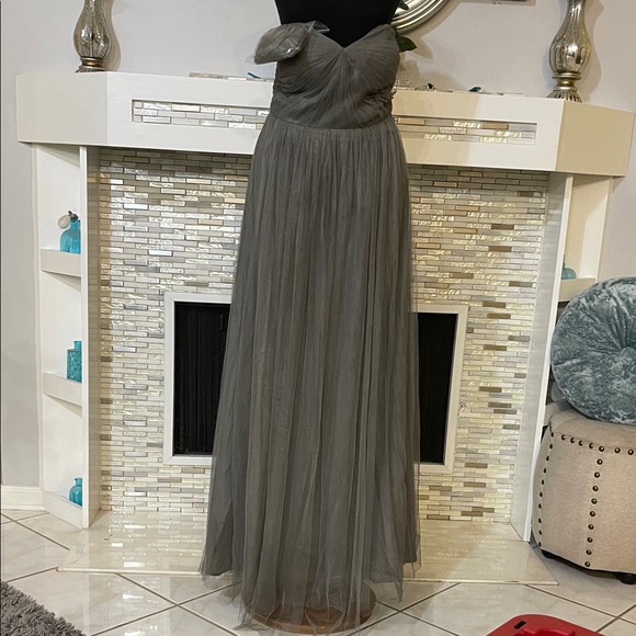 Jenny Yoo Strapless convertible Gray Dress size 6 - Picture 2 of 6